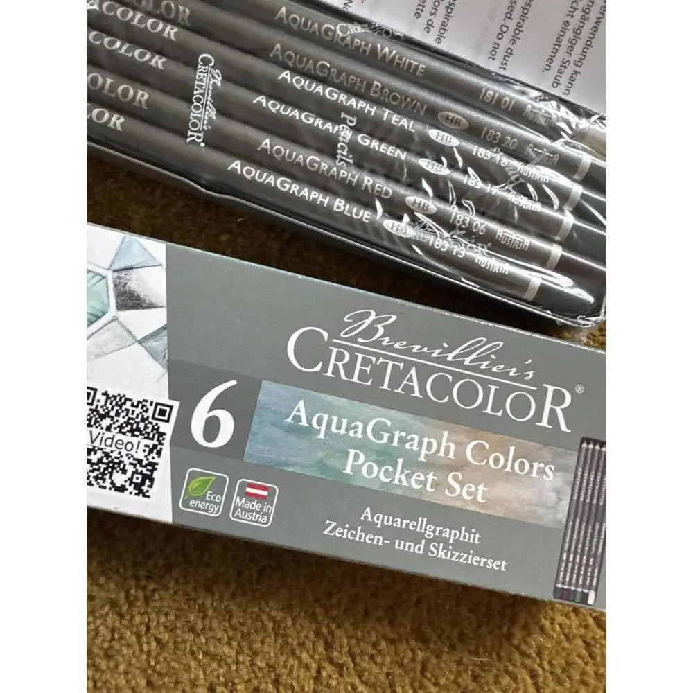 Cretacolor AquaGraph Colors Pocket Set – 6 Watercolor Graphite Pencils, New - Picture 4 of 4